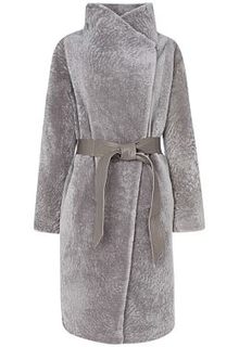 Пальто из овчины с поясом Virtuale Fur Collection