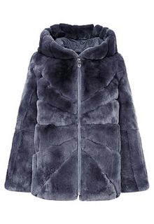Шуба из меха кролика с капюшоном Virtuale Fur Collection