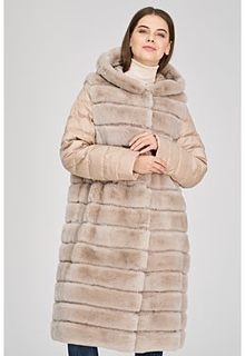 Утепленная шуба из меха кролика Virtuale Fur Collection
