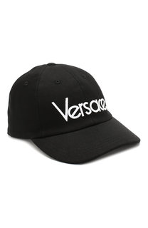 Хлопковая бейсболка с логотипом бренда Versace