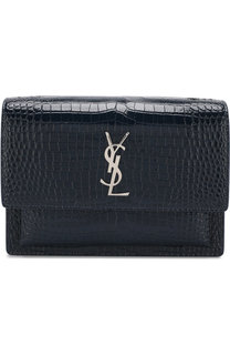 Сумка Sunset medium с тиснением под крокодила Saint Laurent