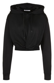 Укороченный однотонный пуловер с капюшоном T by Alexander Wang