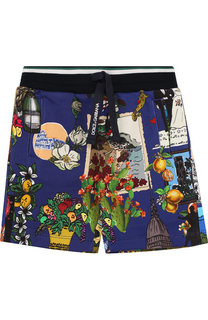 Хлопковые шорты с поясом на кулиске Dolce & Gabbana
