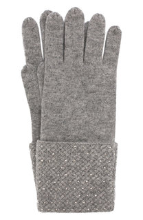 Кашемировые перчатки с отделкой стразами William Sharp