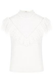 Шерстяной топ с кружевной вставкой Alice + Olivia