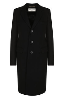 Шерстяное пальто прямого кроя Saint Laurent