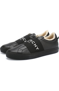 Кожаные кеды с внутренней отделкой из меха Givenchy
