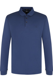 Хлопковое поло с длинными рукавами BOSS