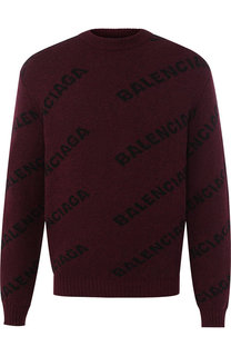 Шерстяной свитер с логотипом бренда Balenciaga