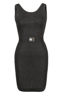 Приталенное мини-платье с металлизированной нитью Balmain