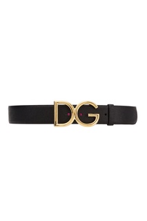 Черный ремень с монограммой Dolce & Gabbana