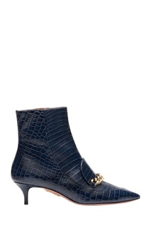 Ботильоны с эффектом крокодиловой кожи Editor Bootie 45 Dark Aquazzura