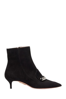 Замшевые ботильоны Editor Bootie 45 Dark Aquazzura