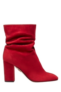 Красные замшевые ботильоны Boogie Bootie 85 Aquazzura