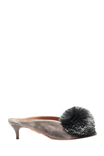 Серые мюли Powder Puff Mule 45 Aquazzura