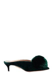 Черные мюли Powder Puff Mule 45 Aquazzura