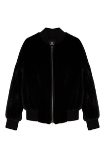 Черный меховой бомбер Milangel
