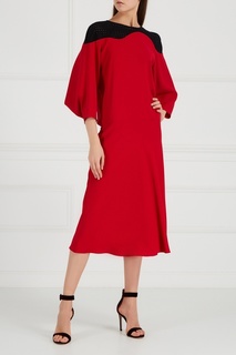 Красное платье с контрастной деталью Chapurin