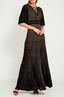 Полосатое платье со шнуровкой Elisabetta Franchi
