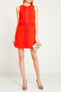 Красное платье с кружевом Elisabetta Franchi