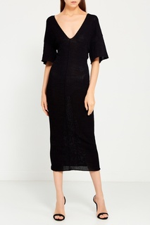 Черное платье-макси с V-вырезом Stella Mc Cartney