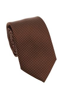 Коричневый галстук в горошек Canali