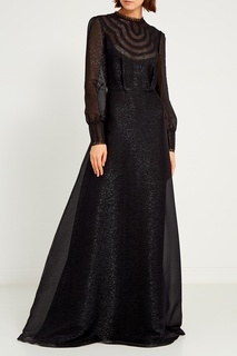 Блестящее черное платье-макси Vilshenko