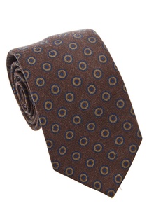 Коричневый шерстяной галстук с отделкой Canali