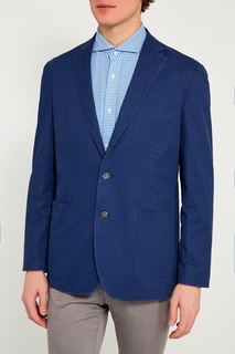 Синий хлопковый пиджак IC MEN