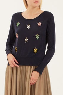 Синий джемпер с аппликацией L’Edition