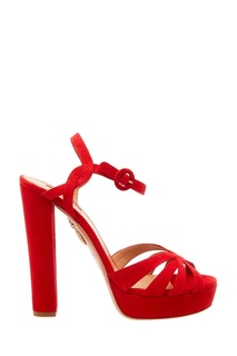Красные босоножки из замши Aquazzura