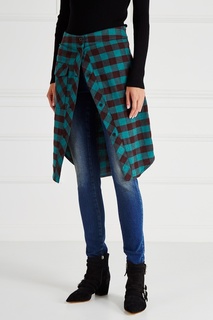 Джинсы с клетчатой деталью Golden Goose Deluxe Brand