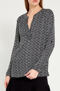 Шелковая блузка с контрастным принтом Diane von Furstenberg