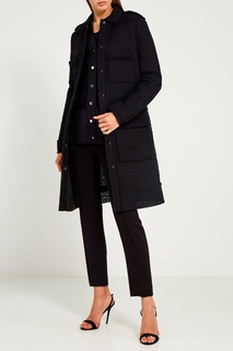 Черное жаккардовое пальто Lanvin