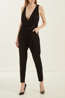Черный комбинезон с брюками Elisabetta Franchi
