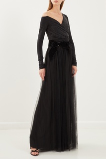 Длинное черное платье Elisabetta Franchi