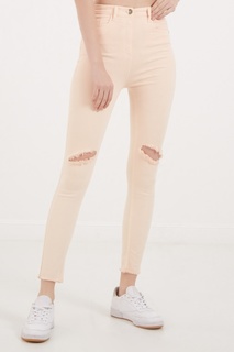 Розовые брюки с потертостями Elisabetta Franchi