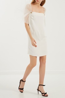 Прямое белое платье мини Elisabetta Franchi