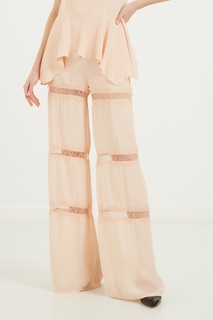 Телесные брюки в клетку Elisabetta Franchi