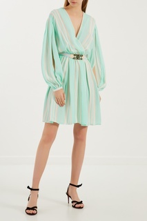 Полосатое платье с поясом Elisabetta Franchi