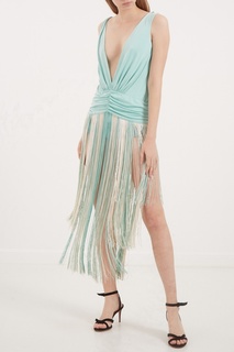 Зеленый комбинезон с драпировками Elisabetta Franchi