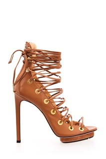 Бежевые туфли на шнуровке Elisabetta Franchi