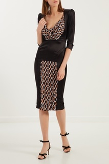 Черное платье с контрастными вставками Elisabetta Franchi