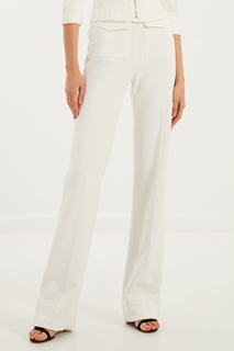 Белые брюки с крупными карманами Elisabetta Franchi