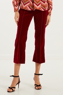 Красные бархатистые брюки Elisabetta Franchi