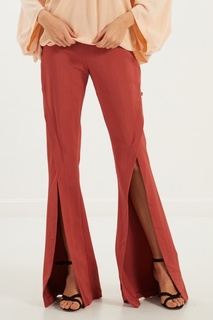 Красные брюки с разрезом Elisabetta Franchi