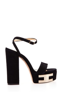Черные туфли с логотипом Elisabetta Franchi