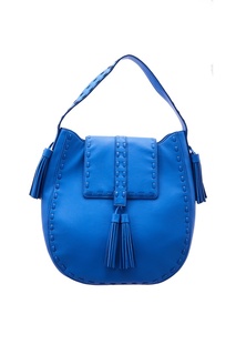 Синяя сумка с кисточками Elisabetta Franchi