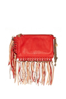 Красная сумка с бахромой Elisabetta Franchi