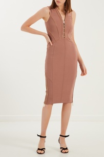 Розовое платье с отделкой Elisabetta Franchi